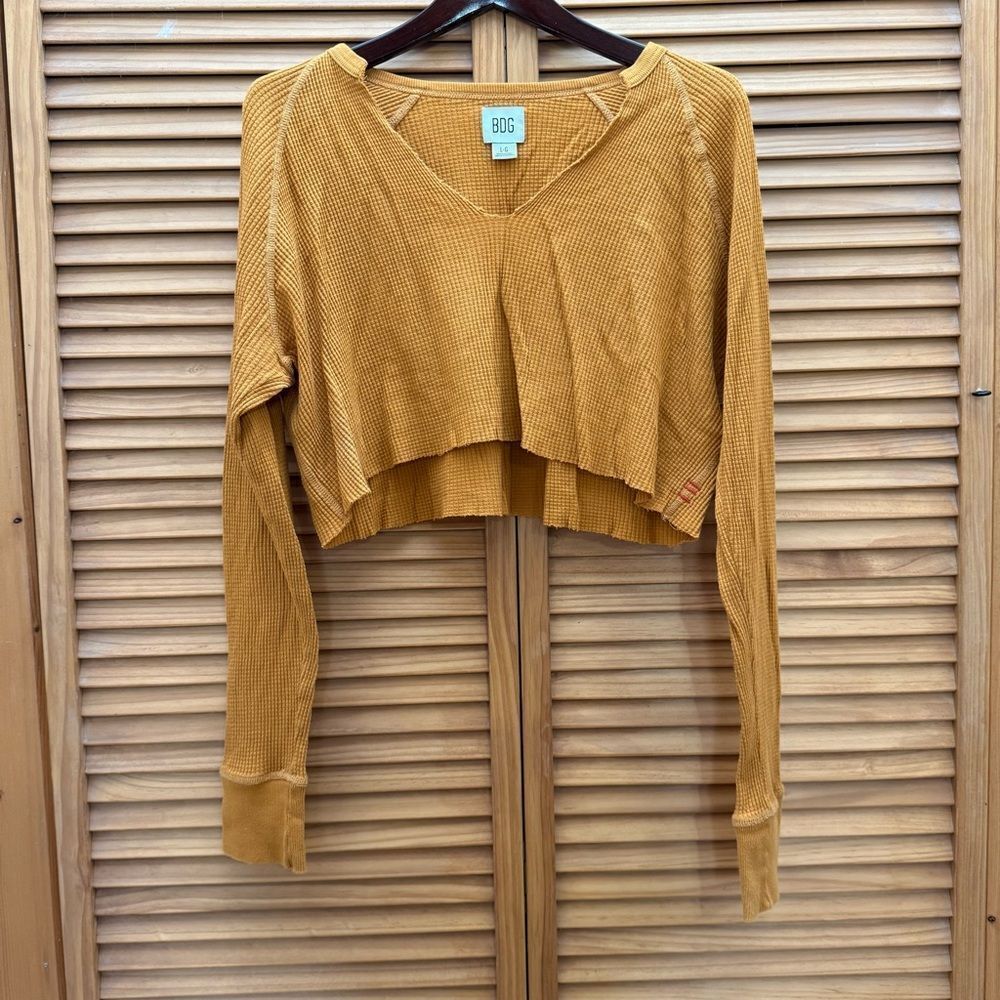 BDG orange Cropped waffle knit size large